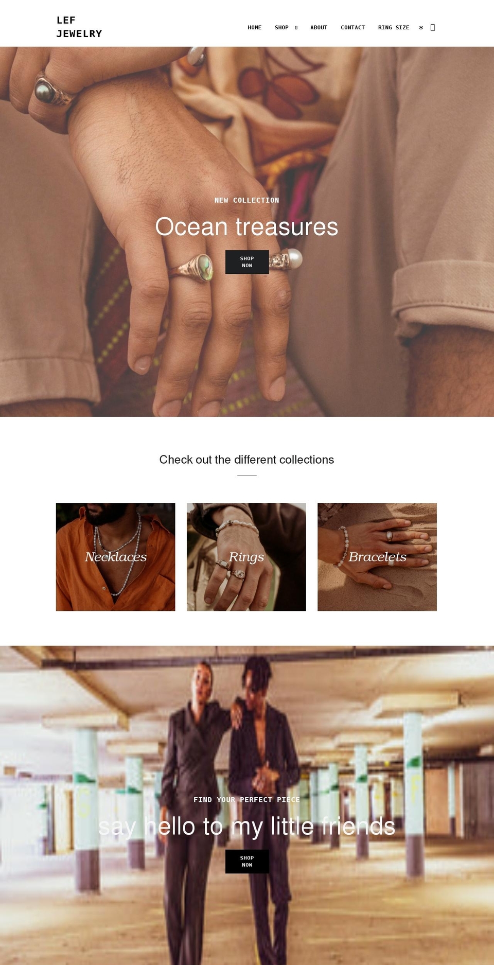 lefjewelry.com shopify website screenshot