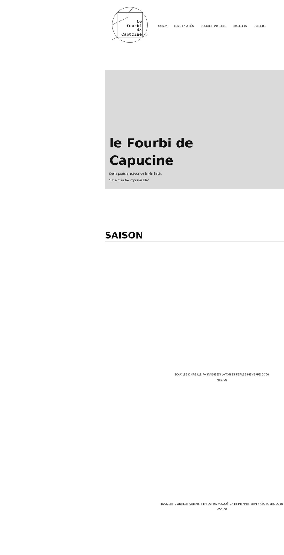 lefourbidecapucine.com shopify website screenshot