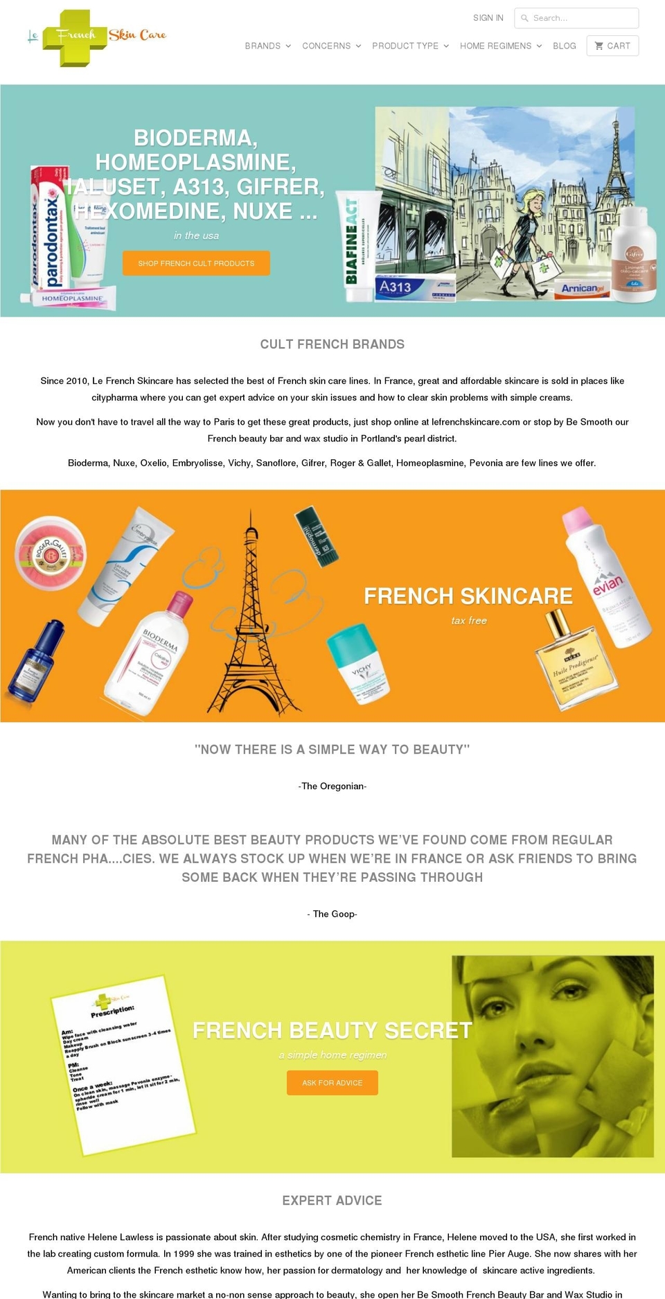 lefrenchskincare.com shopify website screenshot