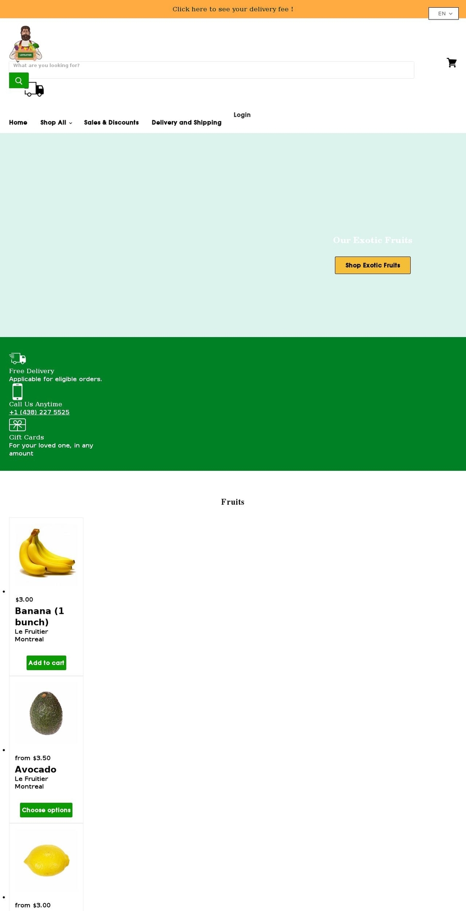 lefruitier.ca shopify website screenshot