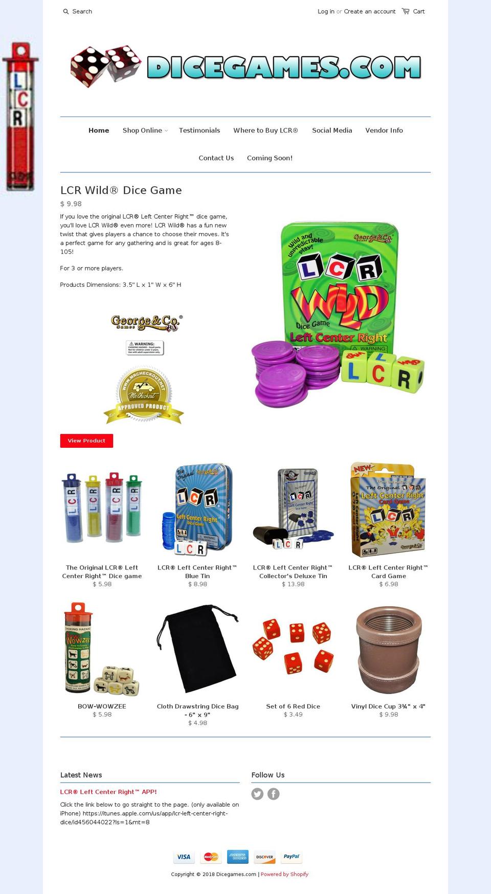 leftcenterrightonlinegame.com — Shopify storefront screenshot