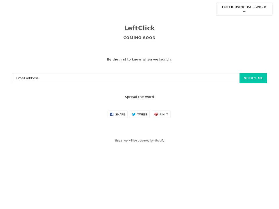leftclickinc.com shopify website screenshot