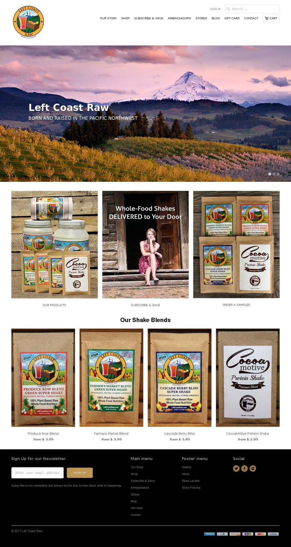 leftcoastraw.com shopify website screenshot