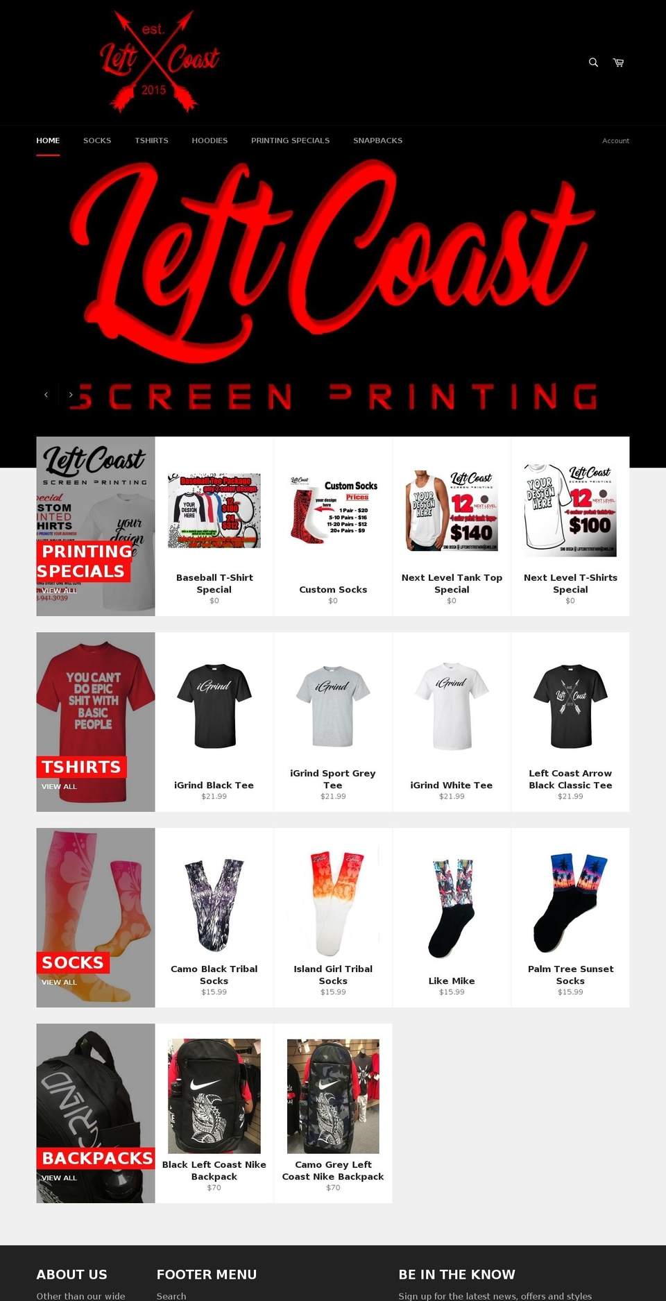 leftcoaststreetwear.net shopify website screenshot