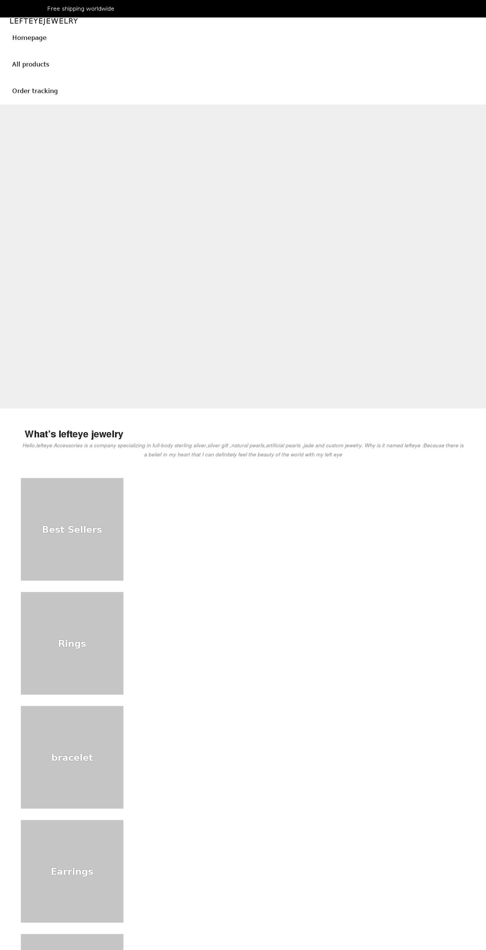 lefteyejewelry.com shopify website screenshot
