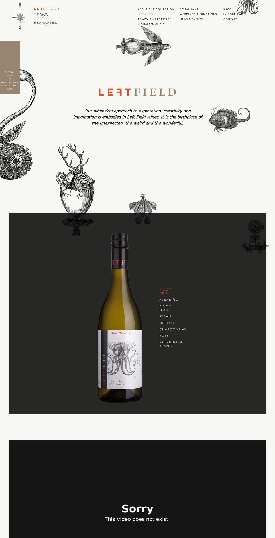 leftfieldwines.com shopify website screenshot