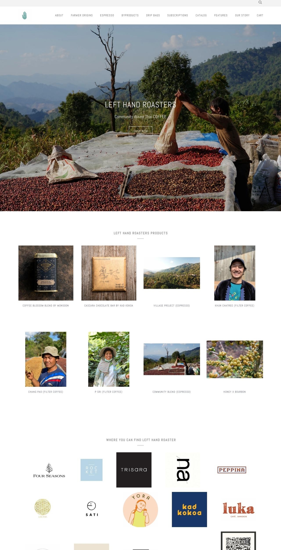 lefthandroasters.com — Shopify storefront screenshot