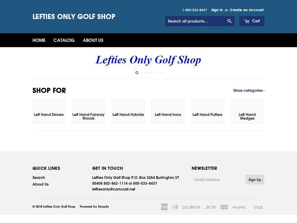 leftiesgolf.net shopify website screenshot