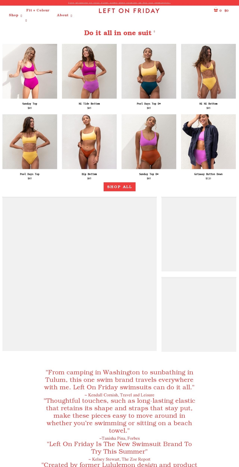 leftonfriday.com — Shopify storefront screenshot