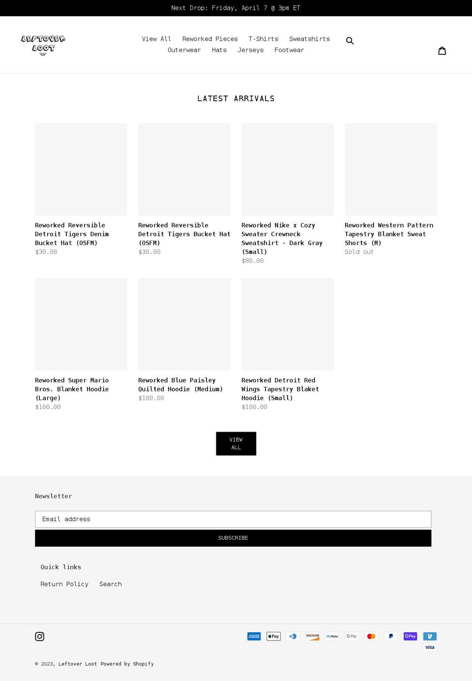 leftoverloot.com shopify website screenshot