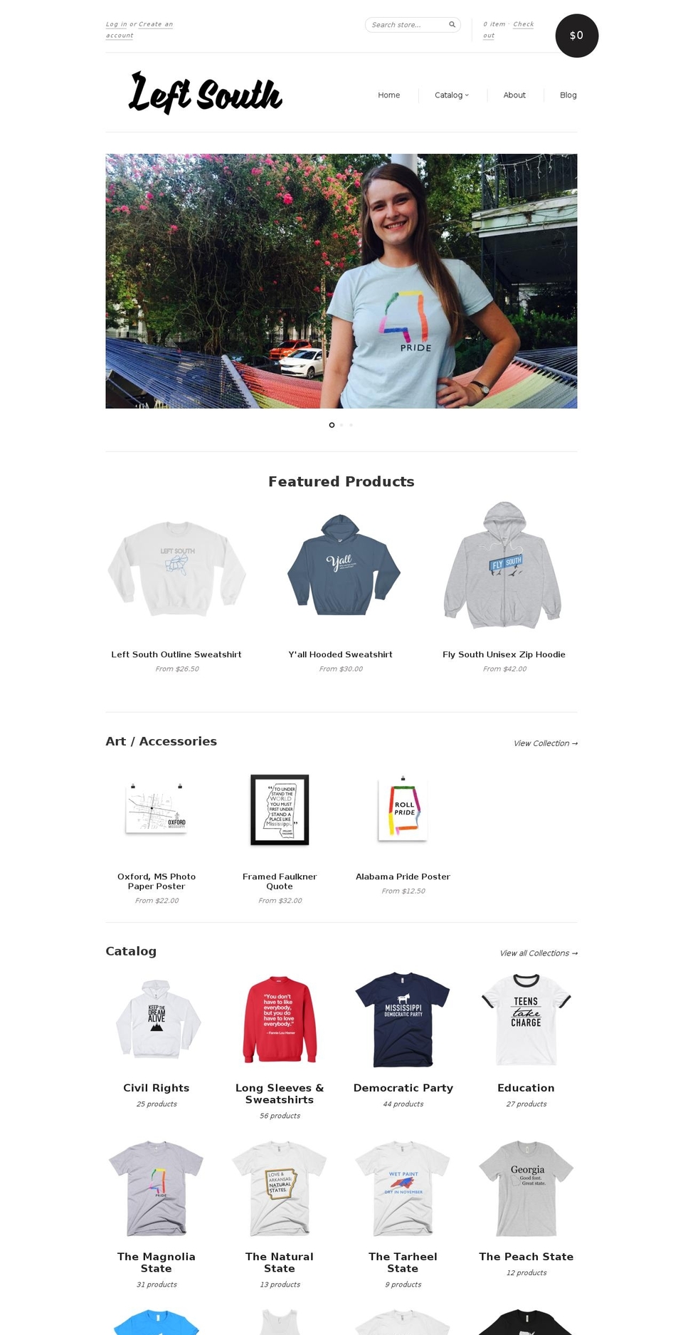 leftsouth.com — Shopify storefront screenshot