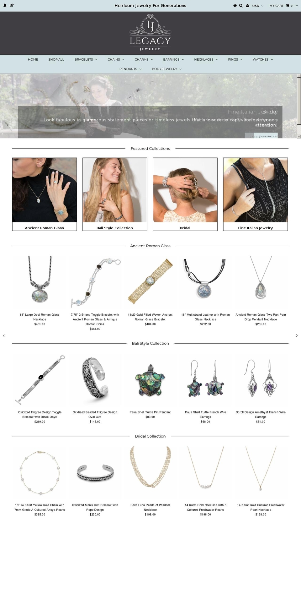legacy.jewelry shopify website screenshot