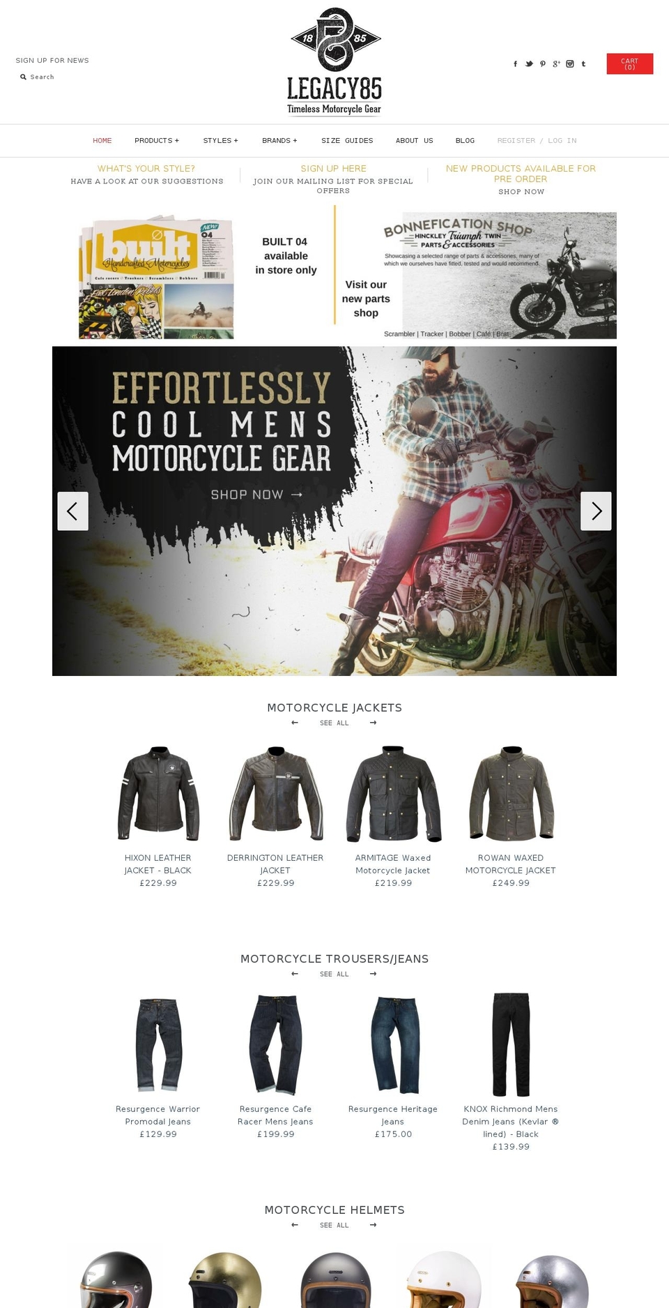 legacy85.co.uk shopify website screenshot