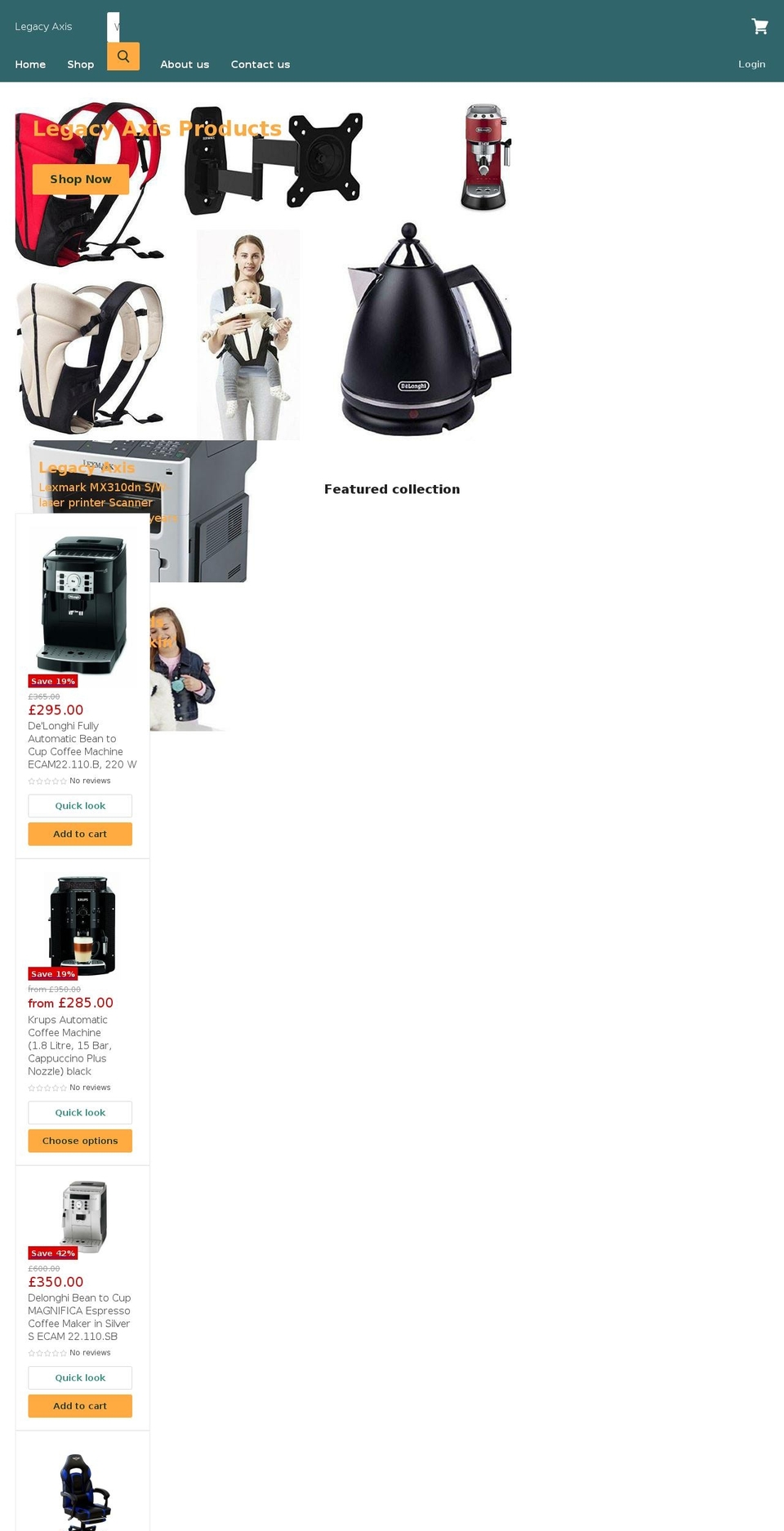 legacyaxis.com — Shopify storefront screenshot