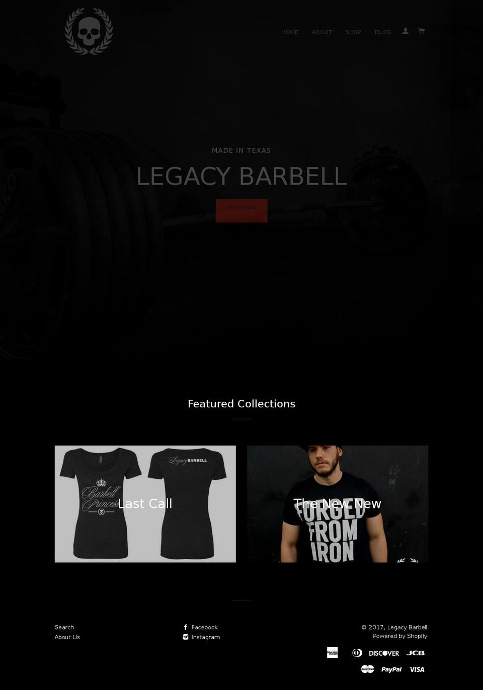 legacybarbell.com shopify website screenshot