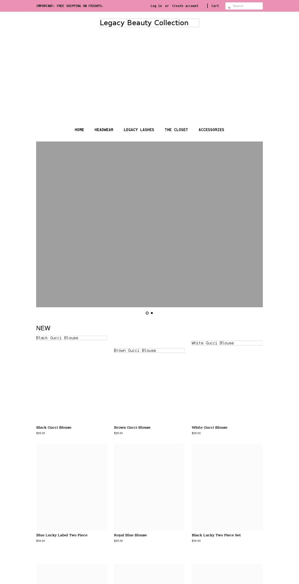 legacybeautycollection.com shopify website screenshot