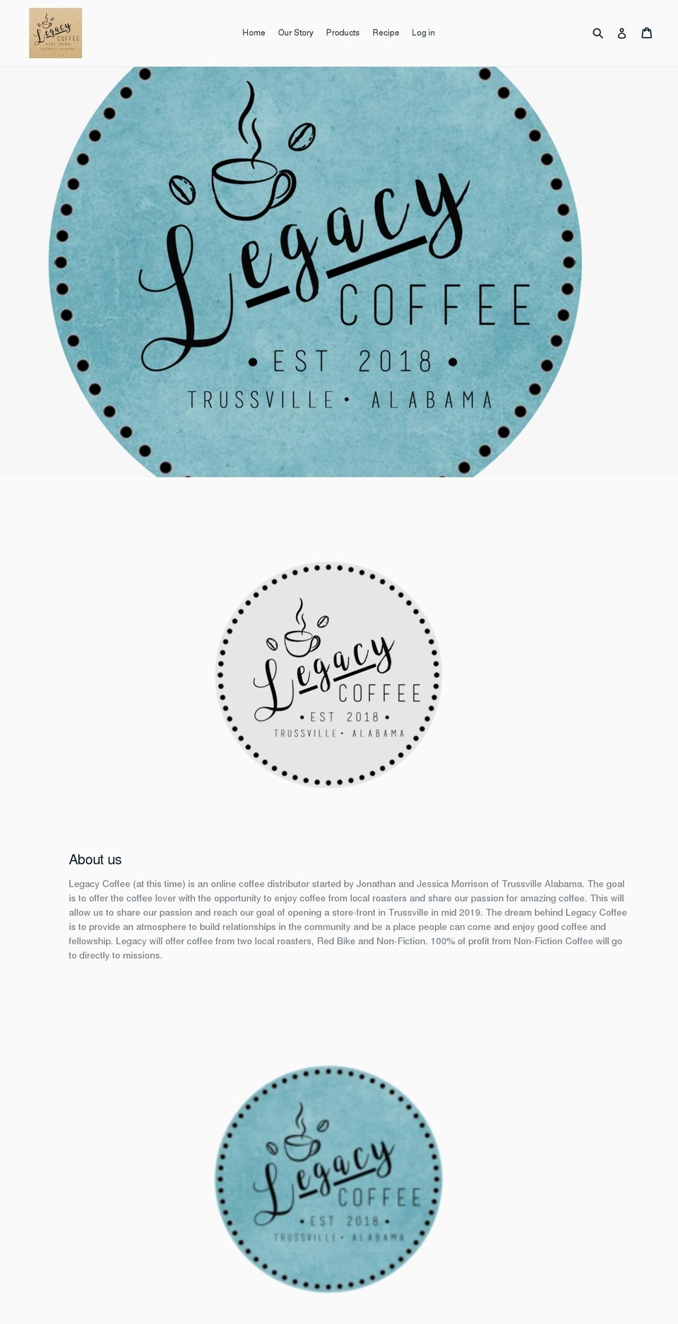 legacycoffeehouse.com — Shopify storefront screenshot