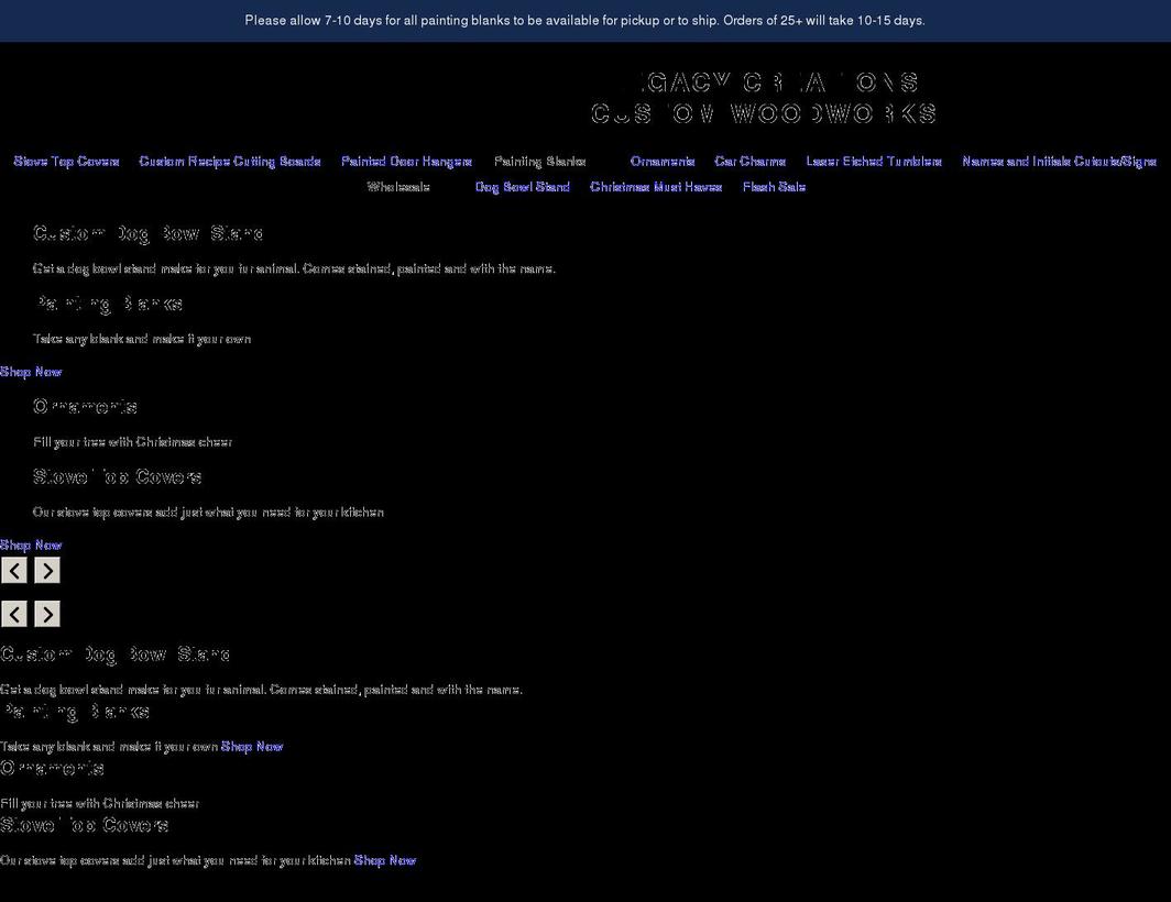 legacycreations316.com shopify website screenshot