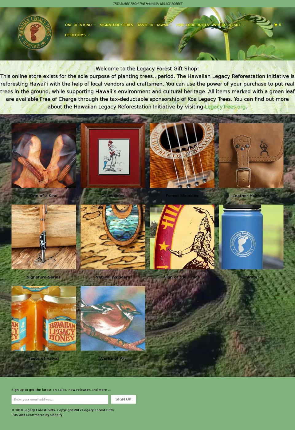 legacyforestgifts.com — Shopify storefront screenshot