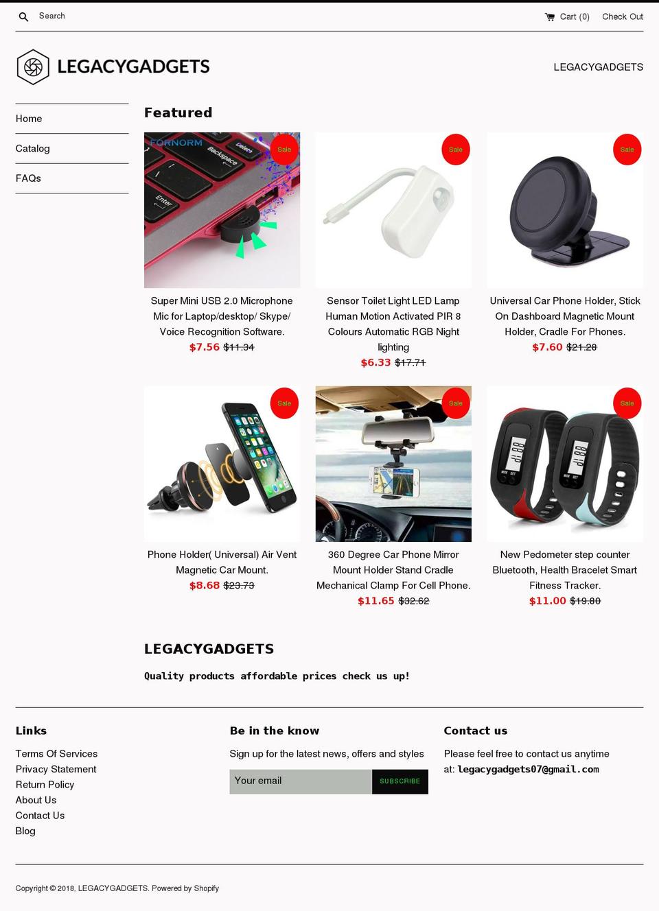 legacygadgets.com — Shopify storefront screenshot