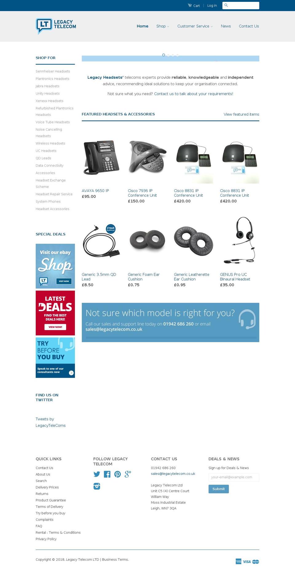 legacyheadsets.co.uk shopify website screenshot