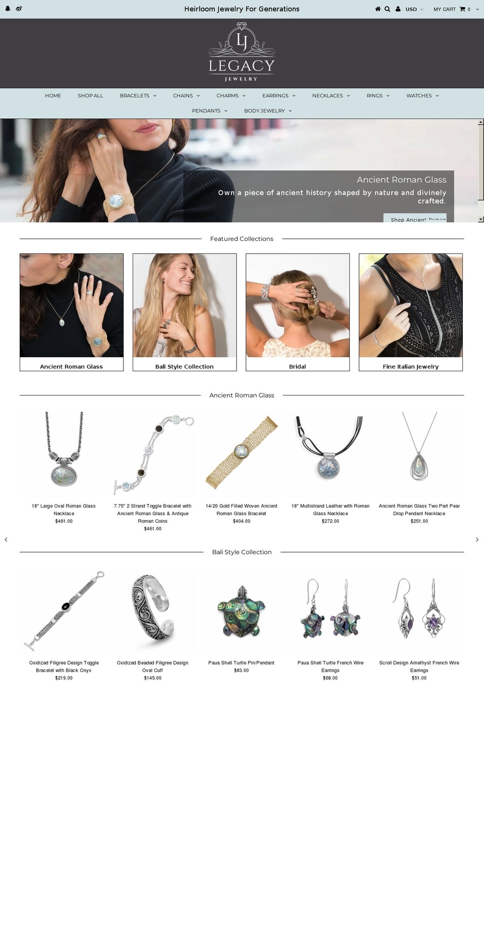 legacyjewelry.store shopify website screenshot