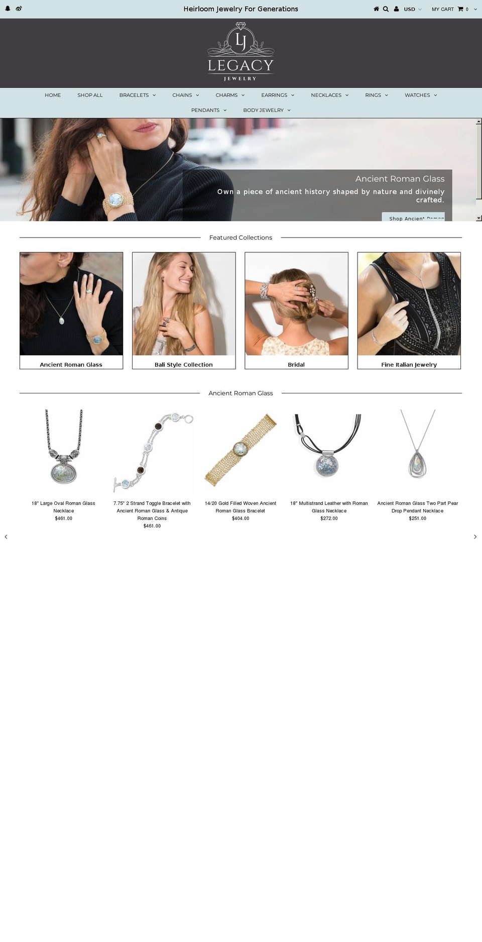 legacyjewelrycollection.com — Shopify storefront screenshot