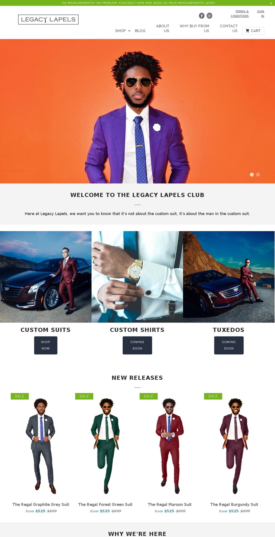 legacylapels.com — Shopify storefront screenshot