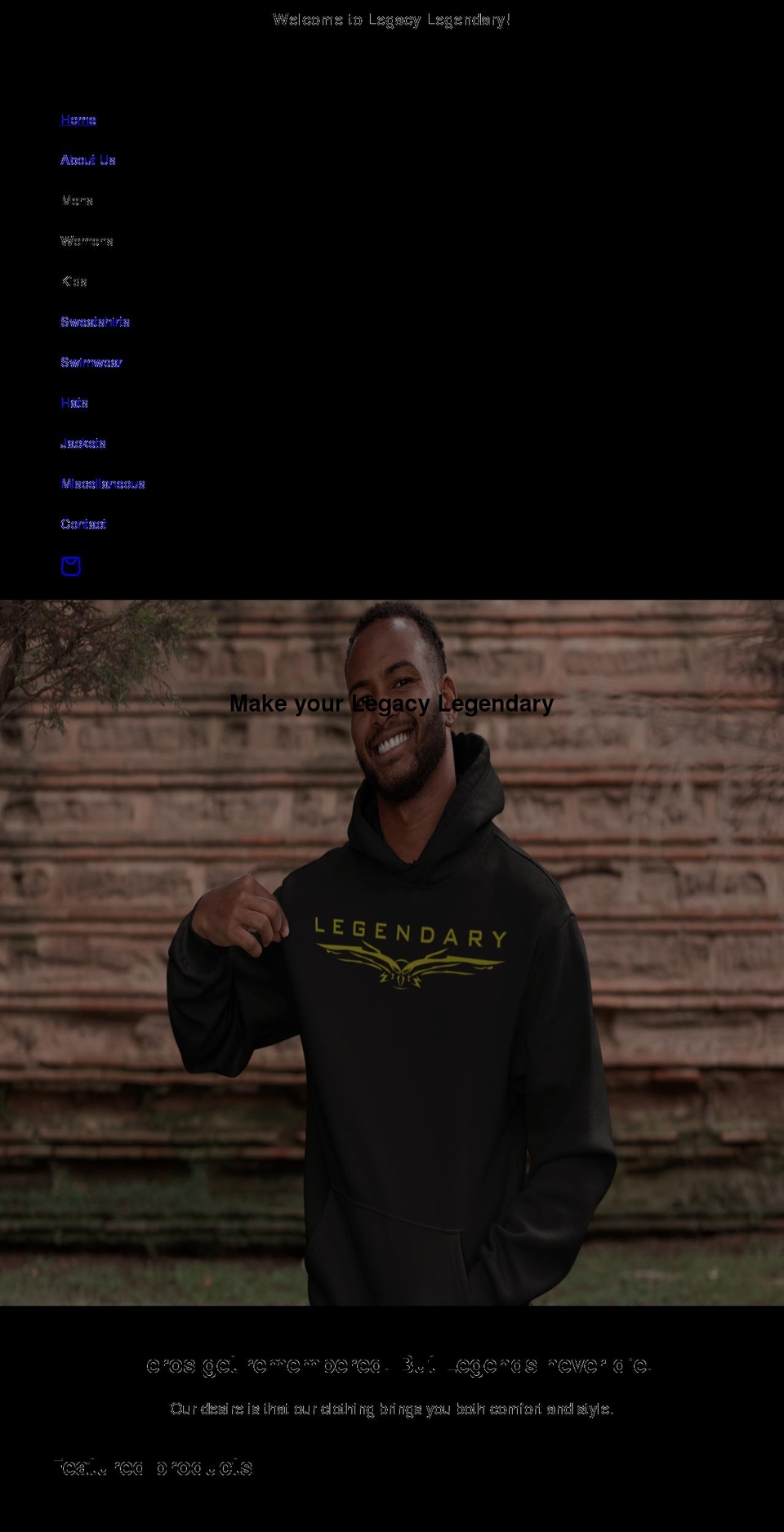 legacylegendary.com shopify website screenshot