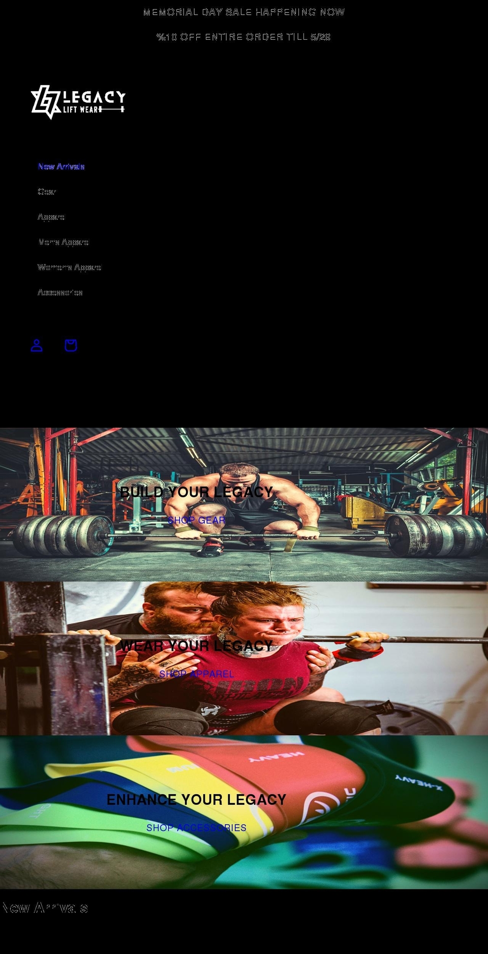 legacyliftwear.com shopify website screenshot