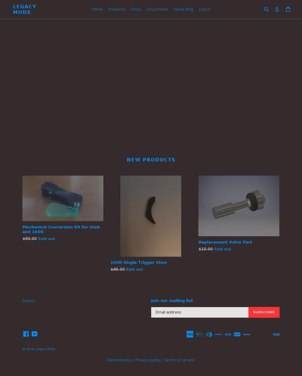 legacymods.com — Shopify storefront screenshot