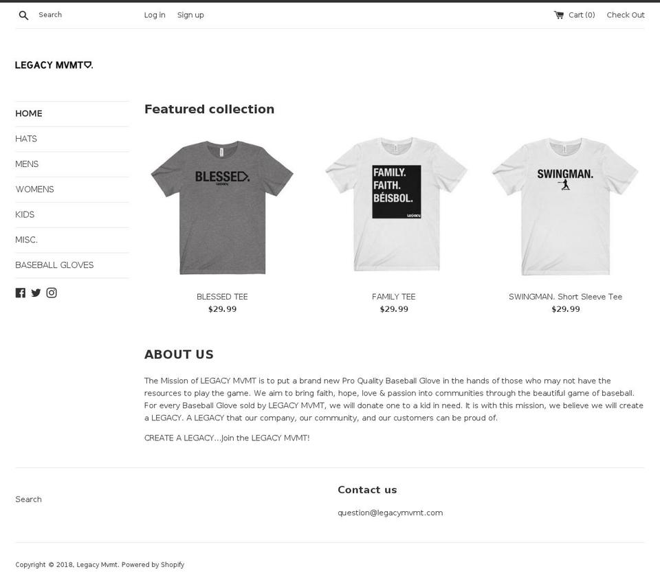 legacymvmt.com — Shopify storefront screenshot