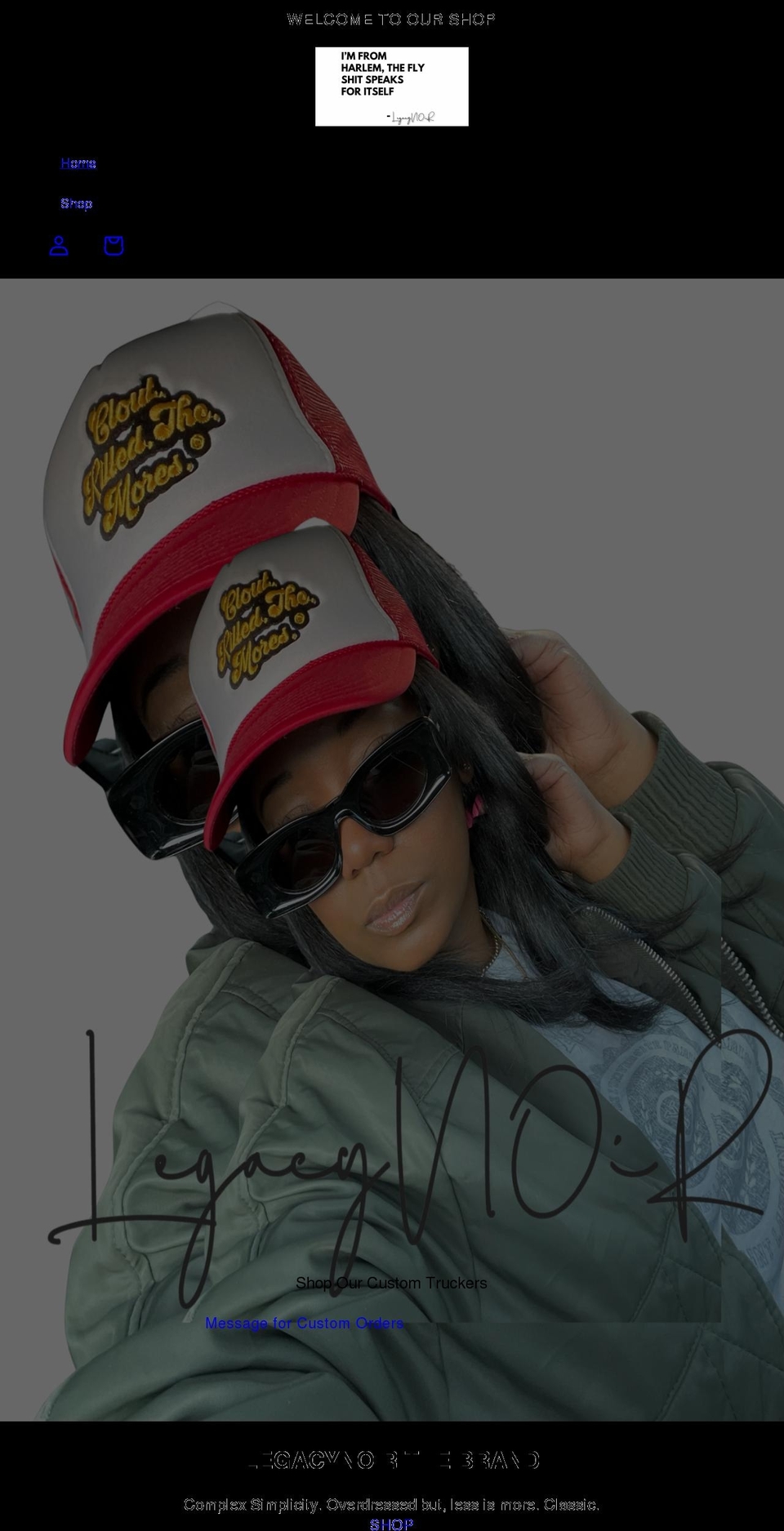 legacynoirshop.com shopify website screenshot