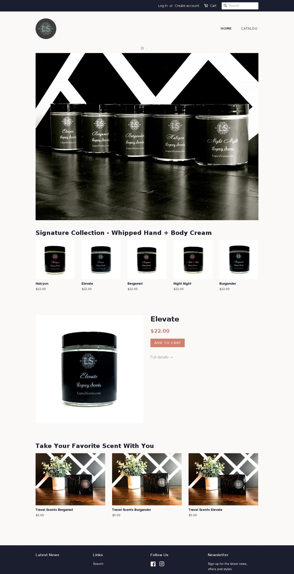 legacyscents.com — Shopify storefront screenshot