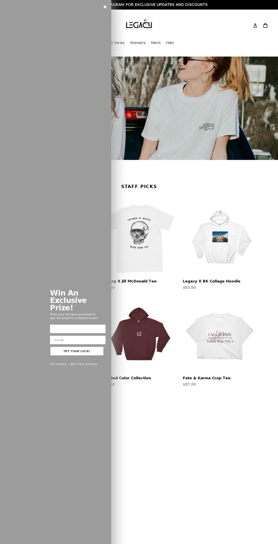 legacyshirts.org shopify website screenshot