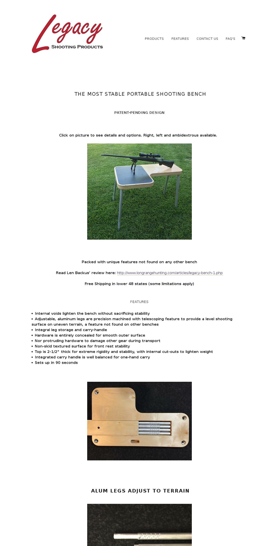 legacyshootingproducts.com shopify website screenshot
