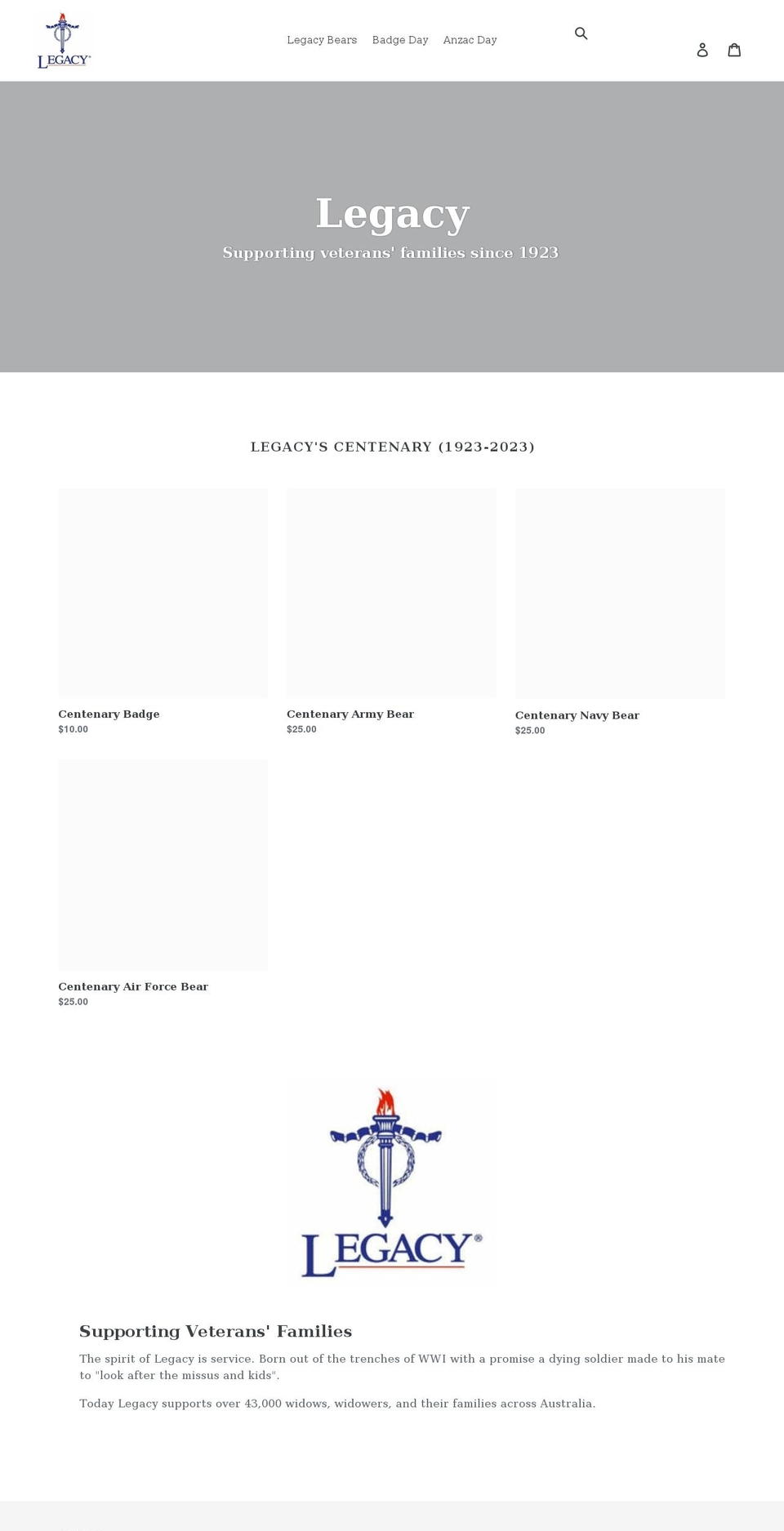 legacyshop.com.au shopify website screenshot