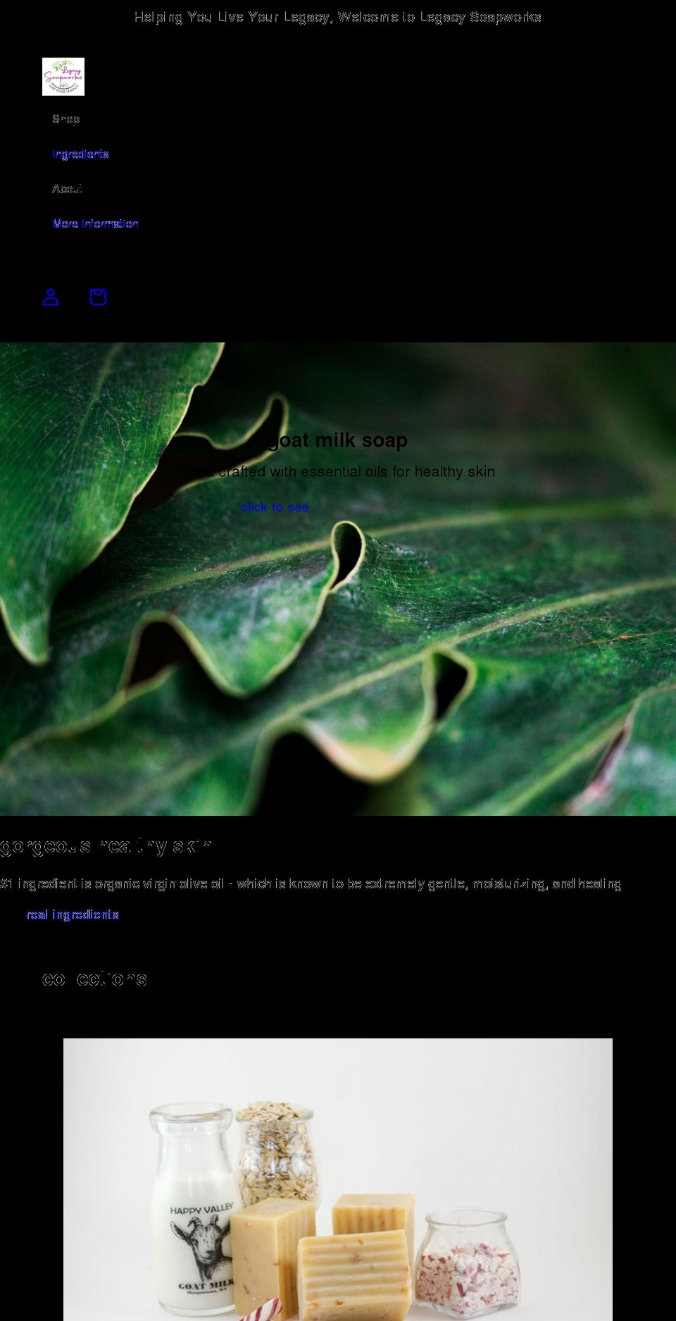 legacysoapworks.com shopify website screenshot