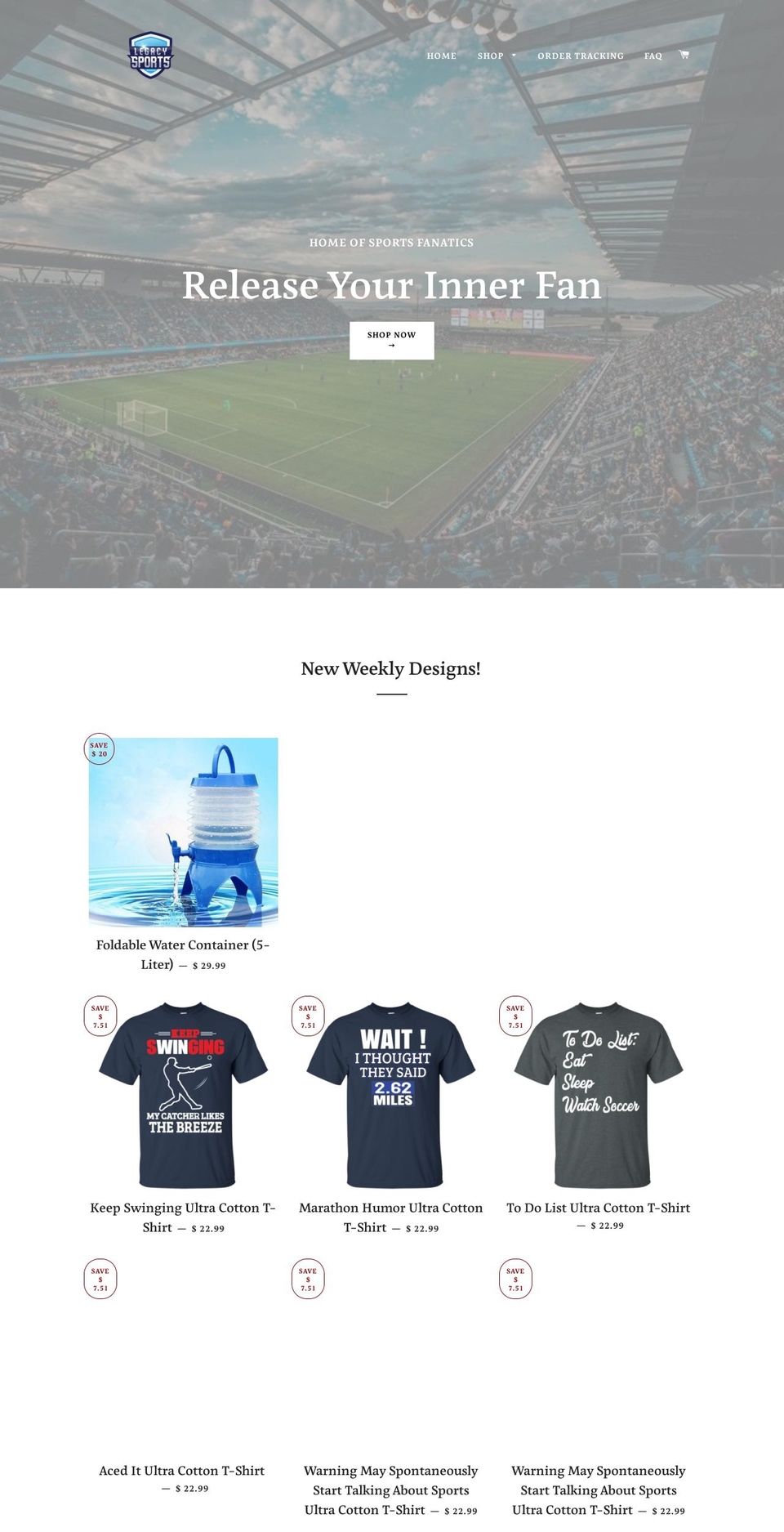 legacysportsshop.com — Shopify storefront screenshot