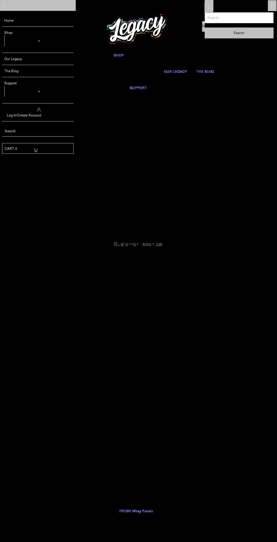 legacysupps.net shopify website screenshot