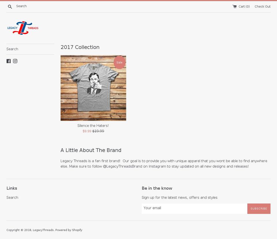 legacythreadsbrand.com — Shopify storefront screenshot
