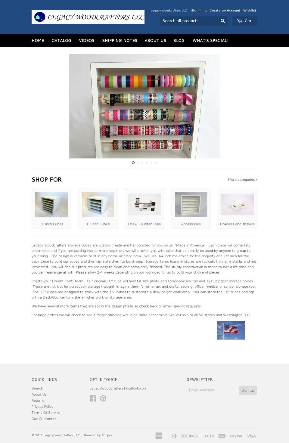 legacywoodcrafters.com shopify website screenshot