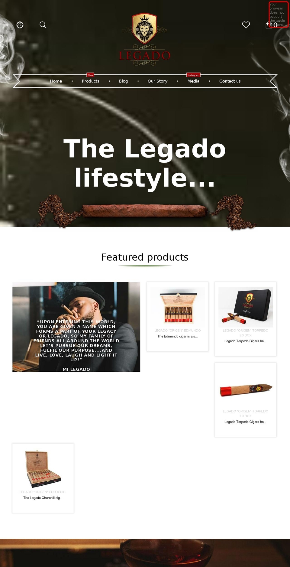 legadolifestyle.com shopify website screenshot