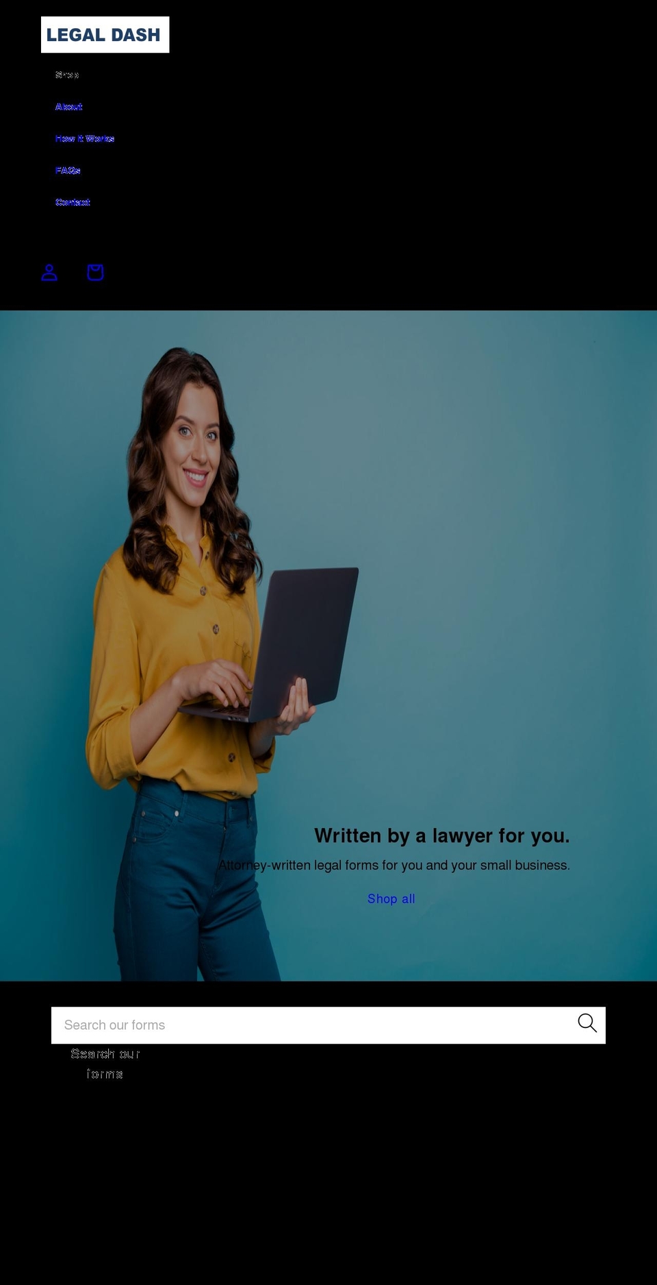 legaldashforms.com shopify website screenshot