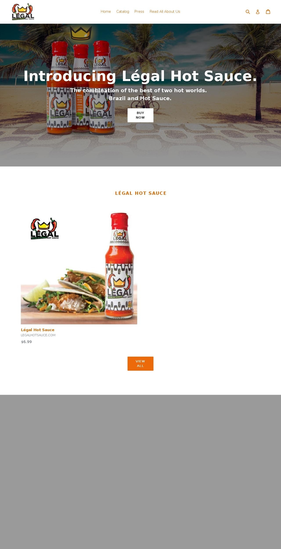 legalhotsauce.com — Shopify storefront screenshot