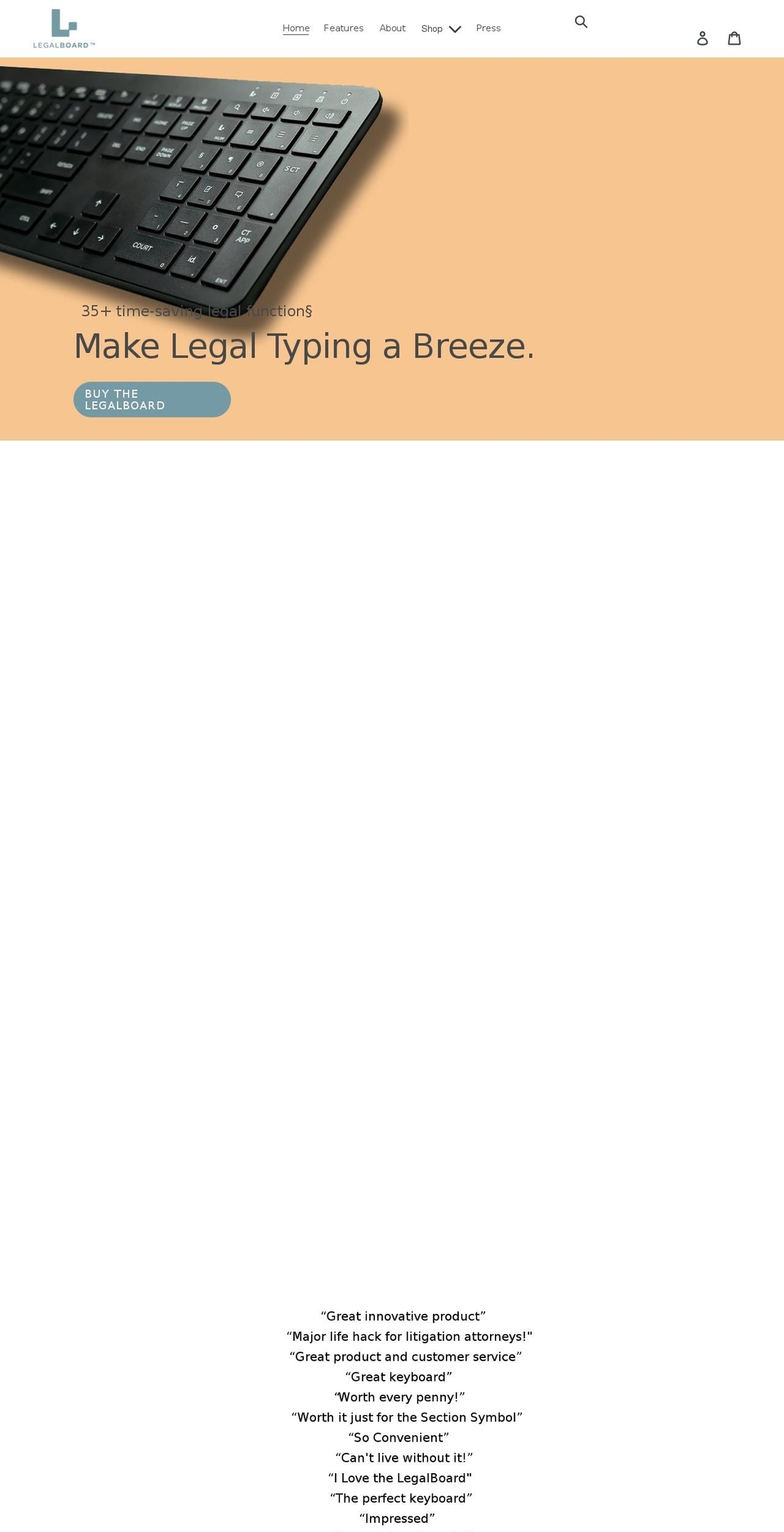 legalkeyboards.com shopify website screenshot