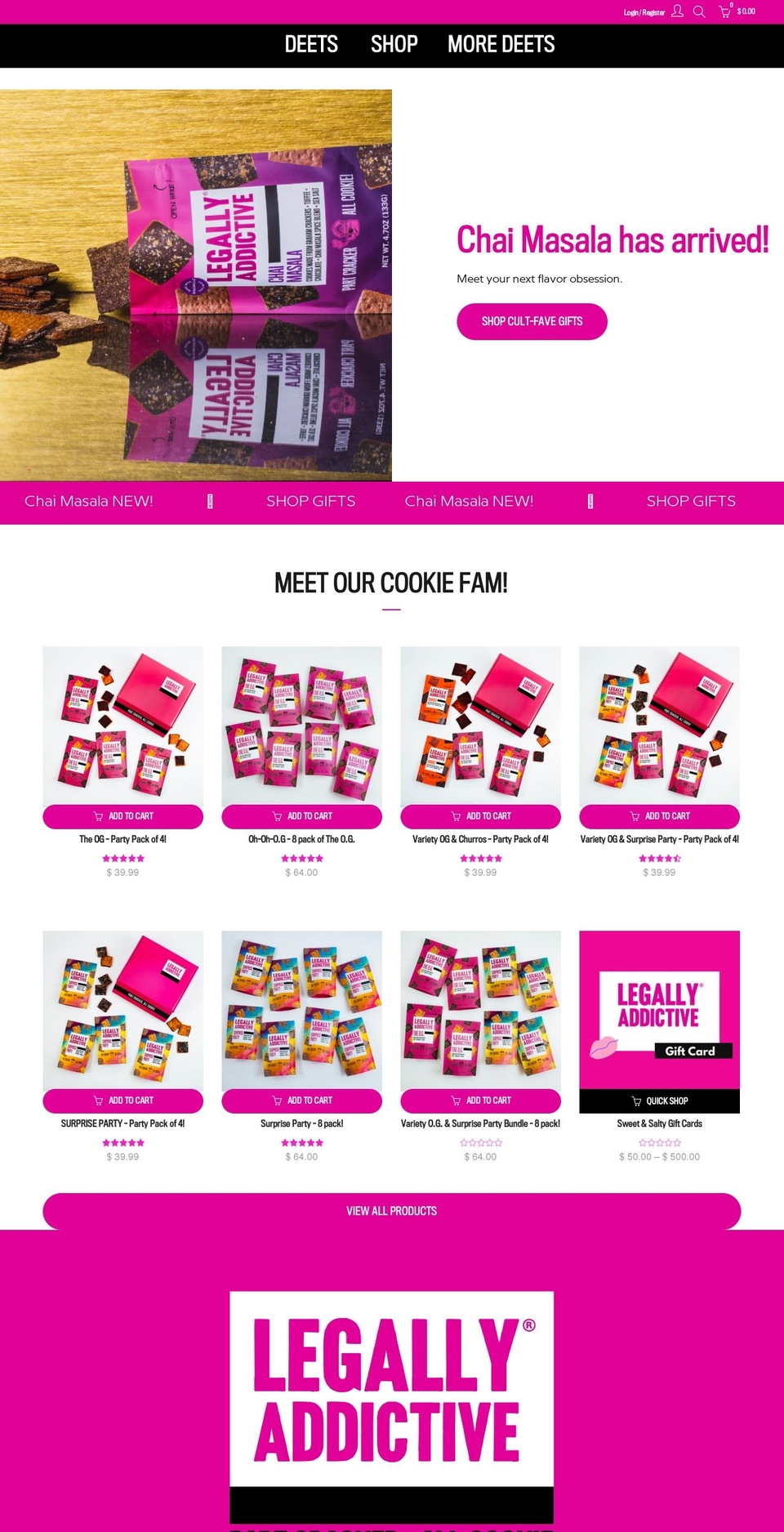 JAMES Shopify theme site example legallyaddictivefoods.com
