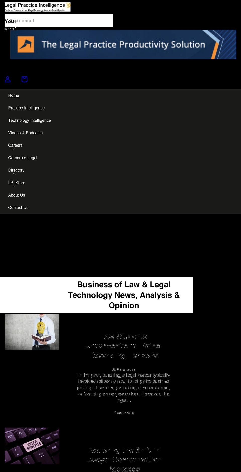 legalpracticeintelligence.com shopify website screenshot
