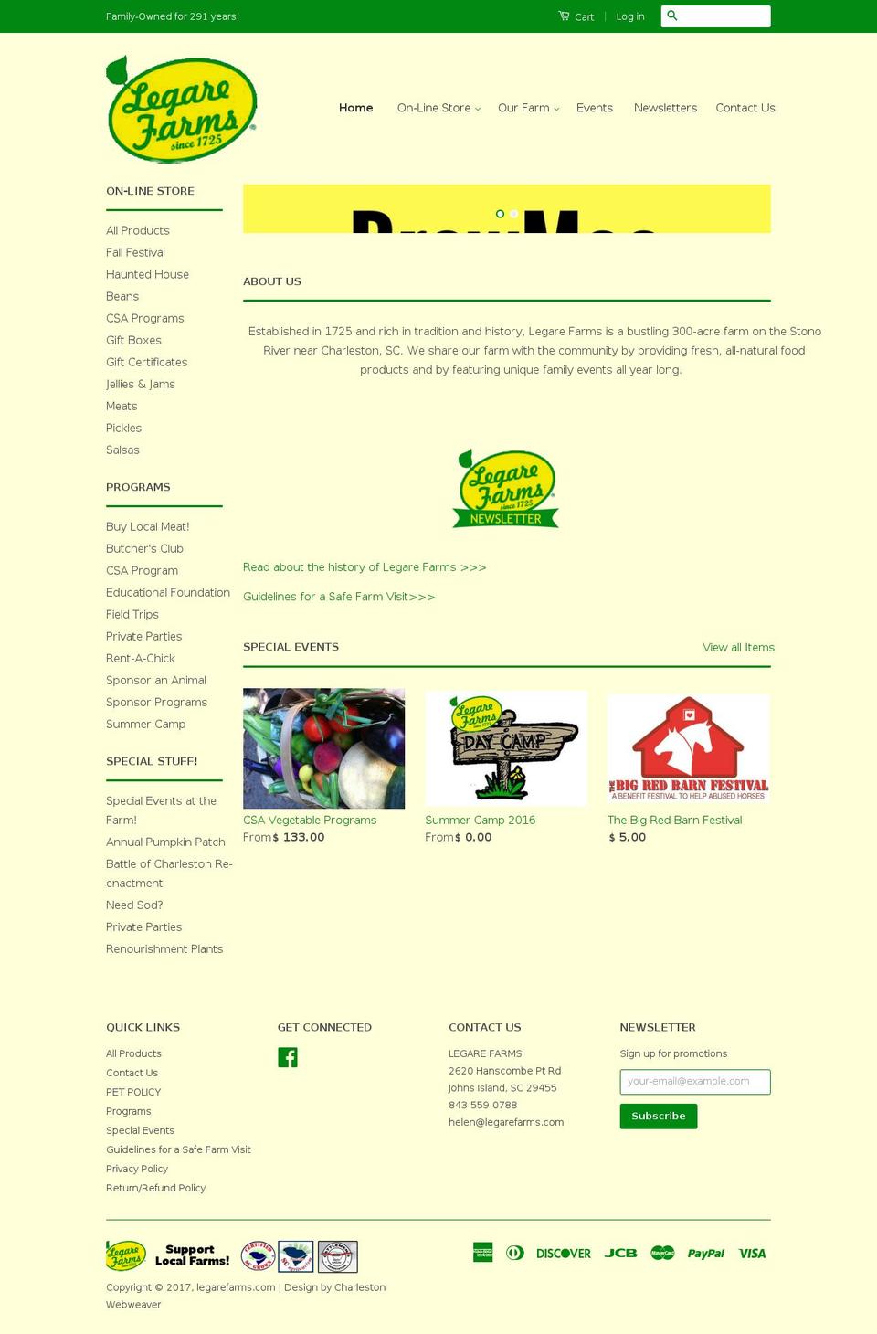 legarefarms.com shopify website screenshot
