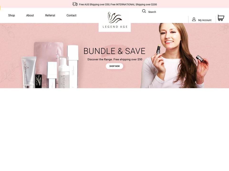 legendageglobal.com shopify website screenshot